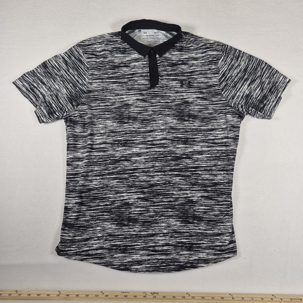 Under Armour "The Iso Chill Polo" Mens Large Black And White‎ Textured Design